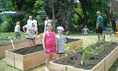 Planting at Millvale Community Vegetable Garden